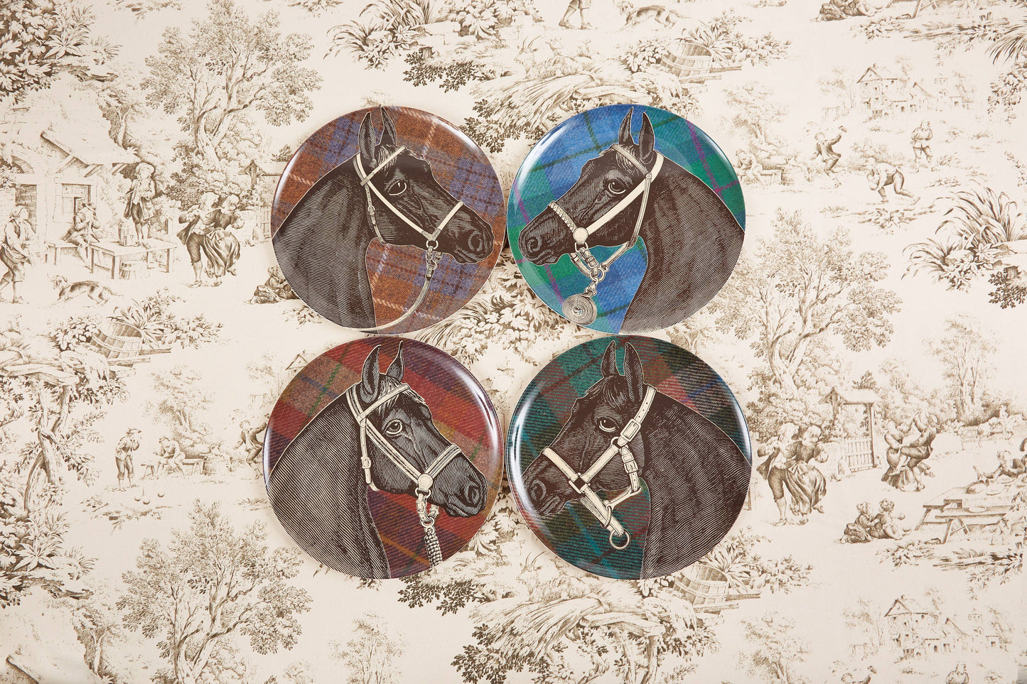 EQUUS TWEED SIDE PLATES SET/4