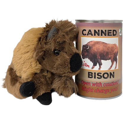 Liam the Canned Bison - Eco-Friendly Recycled Plush Gift: Regular Lid