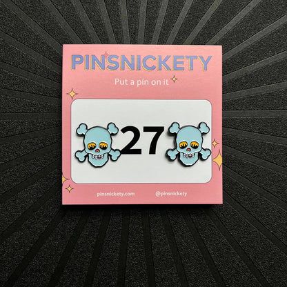 Skull Saddle Pad Pins: Blue
