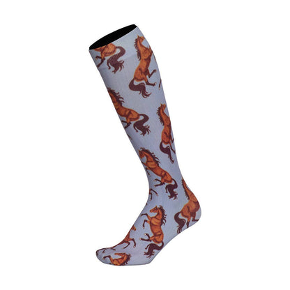 AWST Int'l Lila Bay Horses Socks: Purple