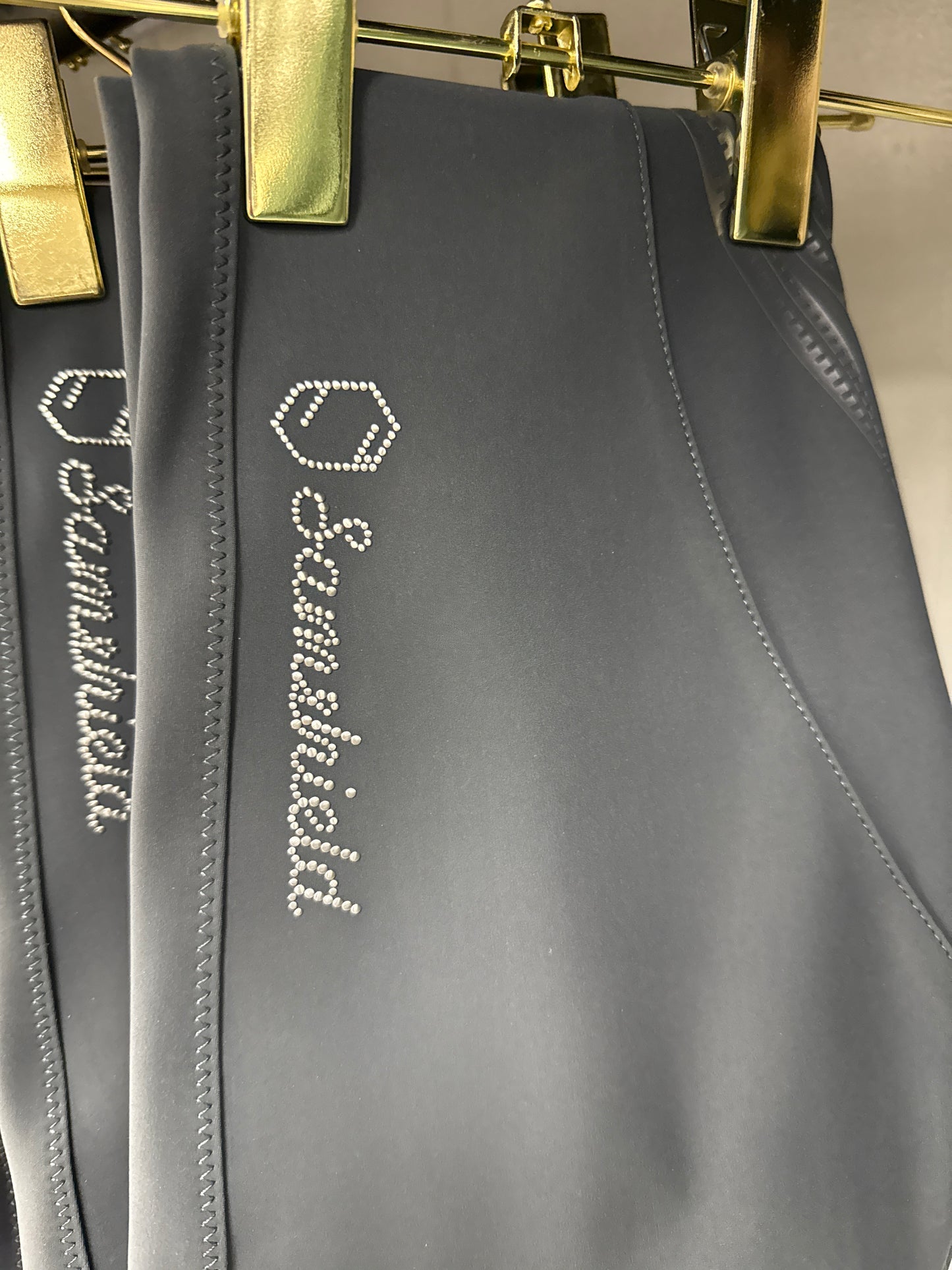 Samshield Ladies Adele Mid Rise Black Sand Agave Petrol Blue Metal Dot Logo l Detail Breech