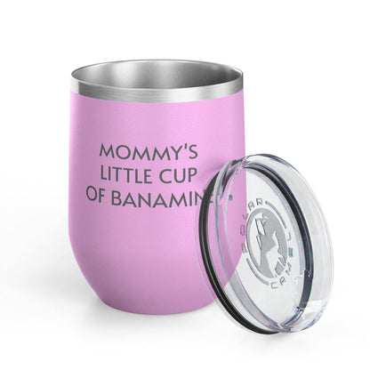 Wine Tumbler, 12oz - Mommy's Cup of Banamine  - Pastels: Light Blue / 12oz