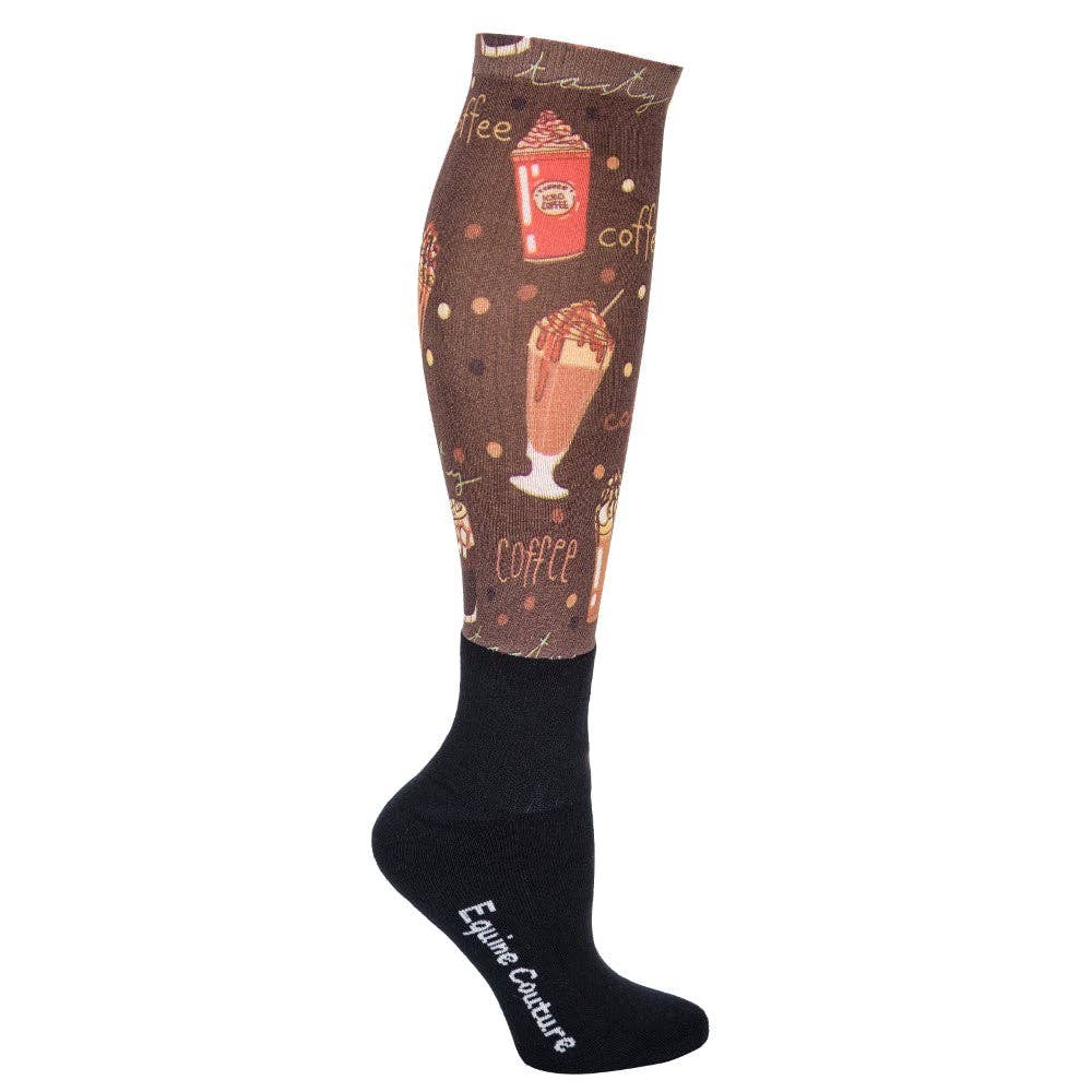 Equine Couture OTC Boot Socks: Coffee Lovers