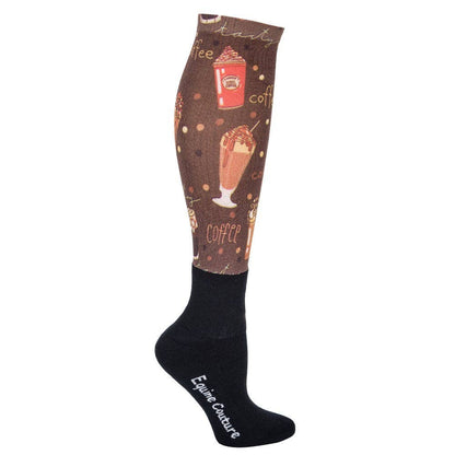 Equine Couture OTC Boot Socks: Coffee Lovers