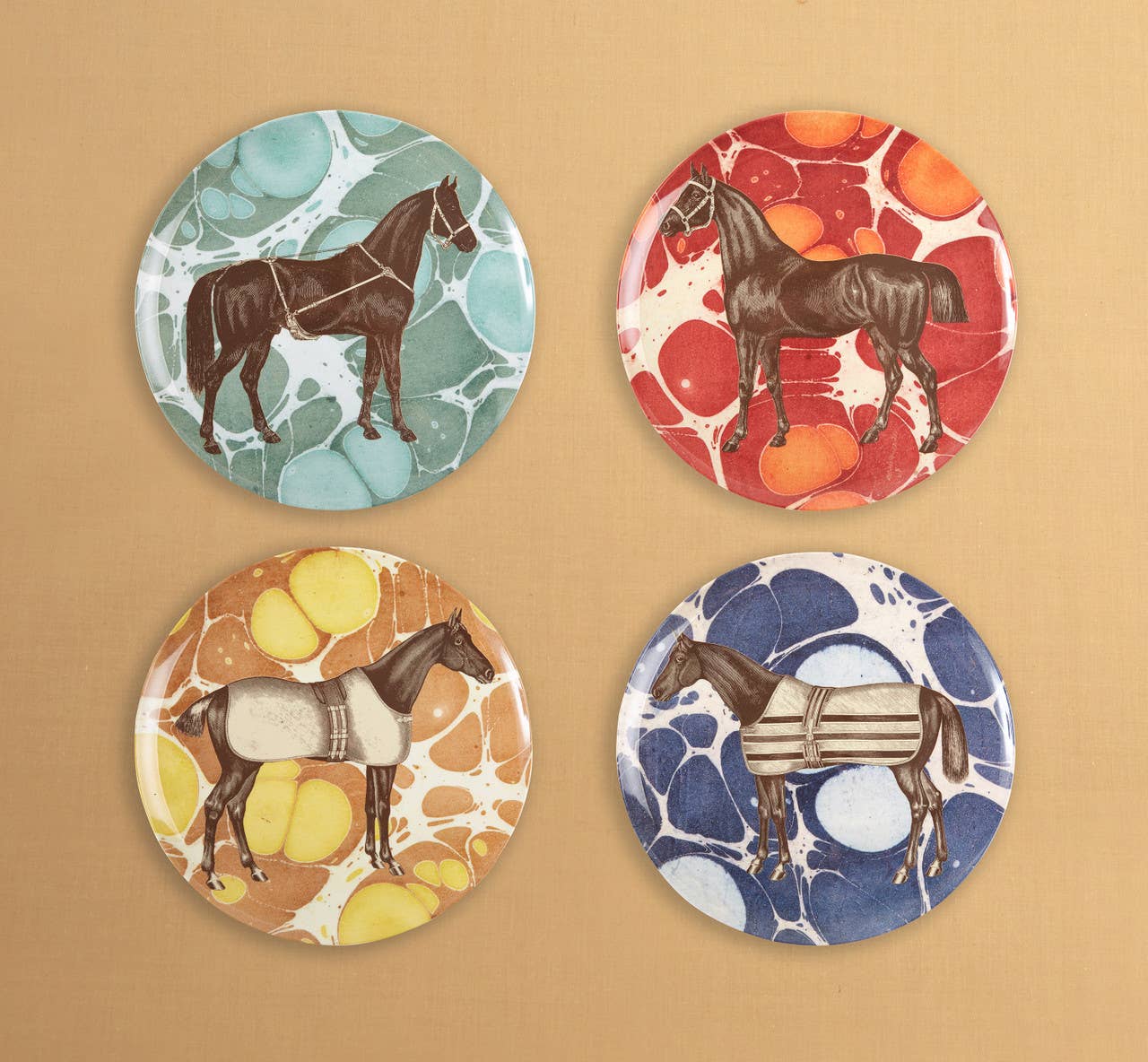 EQUUS DINNER PLATES SET OF FOUR
