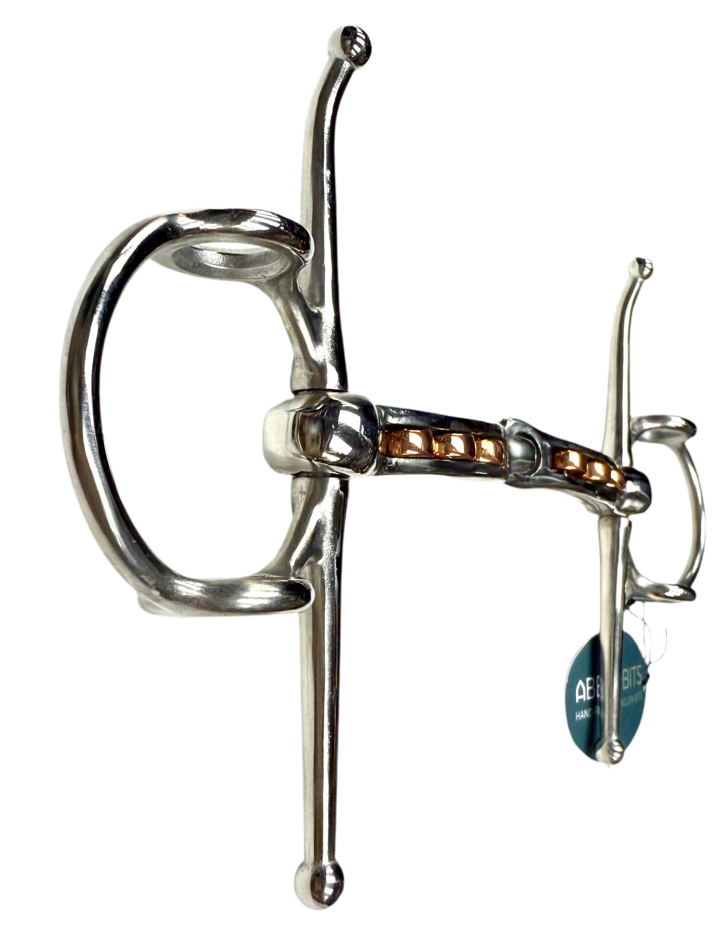 Bit Gag Full Cheek Abbey England Inlaid Copper Rollers Snaffle