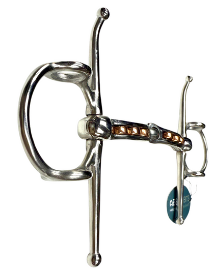 Bit Gag Full Cheek Abbey England Inlaid Copper Rollers Snaffle