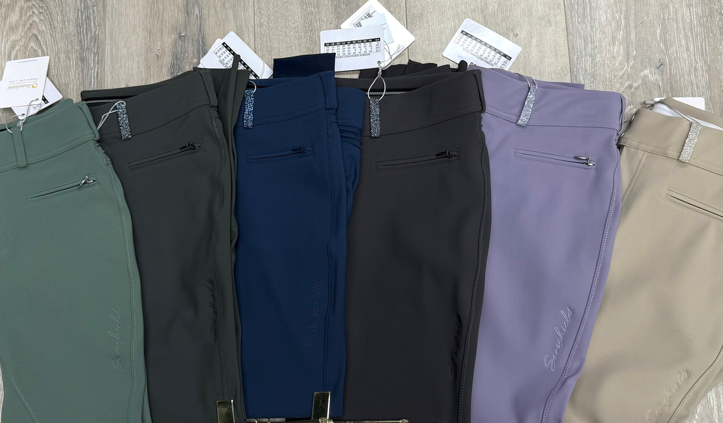 Samshield Ladies Chloe CRYSTAL Mid Rise Breech - Swarovski Crystal - Lilac, Magnet Grey, Celestial Blue, Dark Forest, Green Bay , Pistaccio, Black
