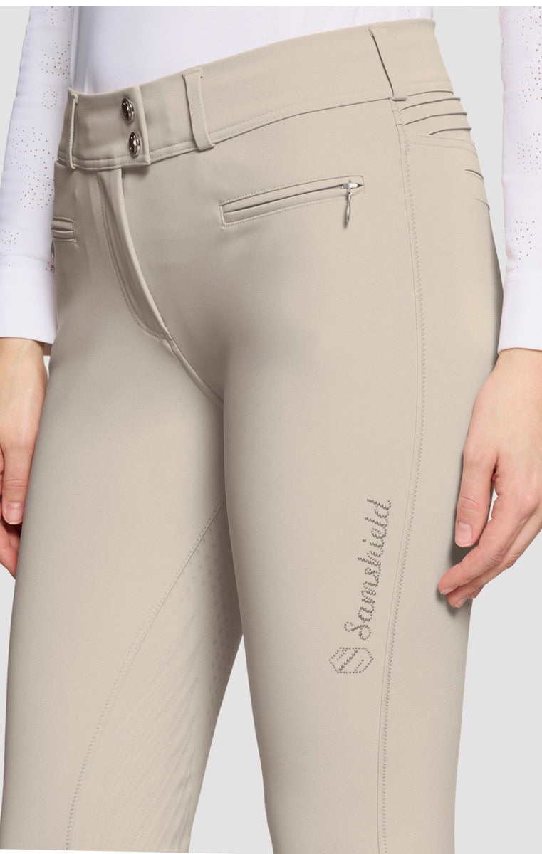 Samshield Ladies Chloe Metal Dots Mid Rise Knee Patch Breech Sand SS26