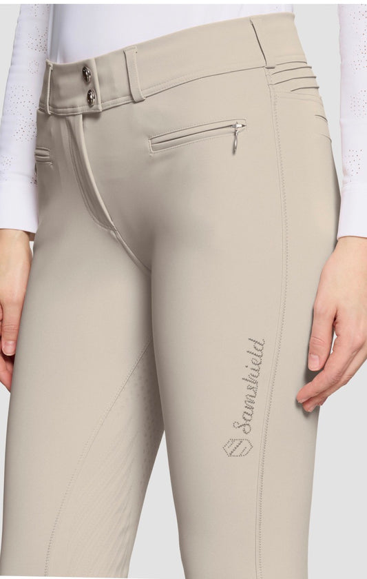 Samshield Ladies Chloe Metal Dots Mid Rise Knee Patch Breech Sand SS26
