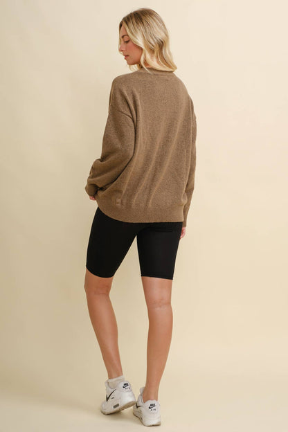 CSW13668 - HORSE SHOE PULLOVER SWEATER: Beige / M