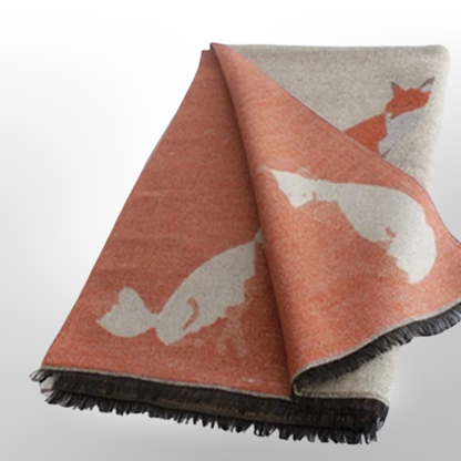 Tallyho Mr Fox Soft Winter Scarf Shawl: Mint/Tan