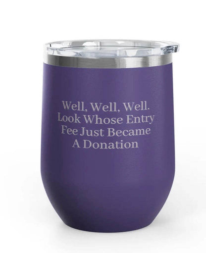 Wine Tumblers - 12 oz. - Entry Fee - Engraved: Navy