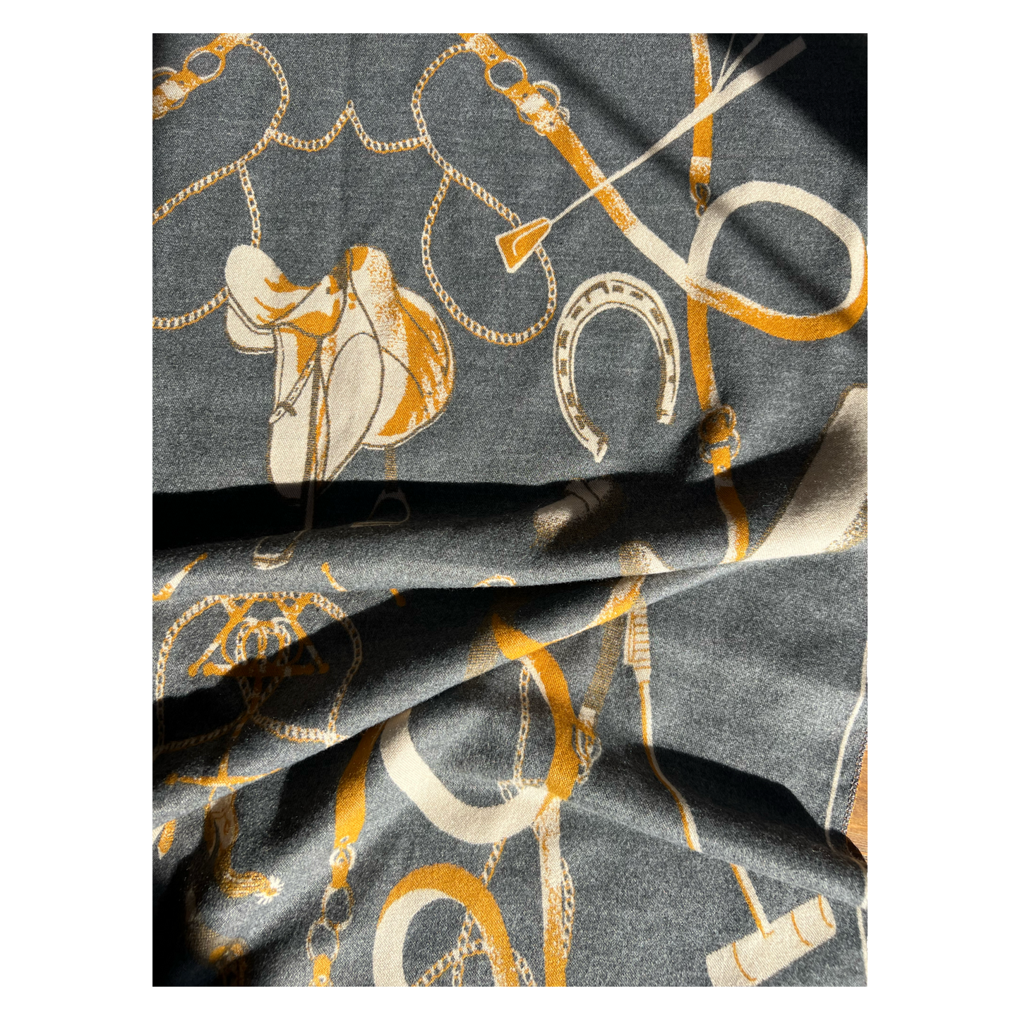 Horse Polo Pony Winter Scarf Saddle Mallets Horse Print 