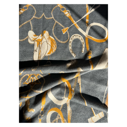 Horse Polo Pony Winter Scarf Saddle Mallets Horse Print 