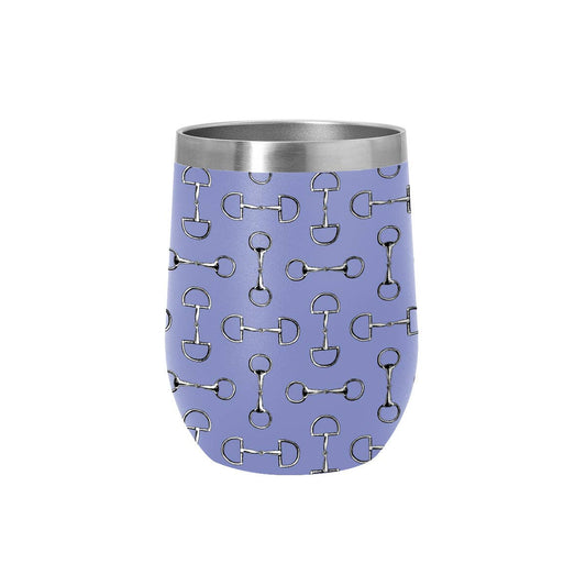 AWST Int'l 12 oz Stainless Steel Wine Tumbler-Lila Vintage Snaffle Bit: Blue / STD