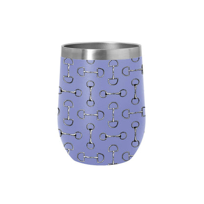 AWST Int'l 12 oz Stainless Steel Wine Tumbler-Lila Vintage Snaffle Bit: White / STD