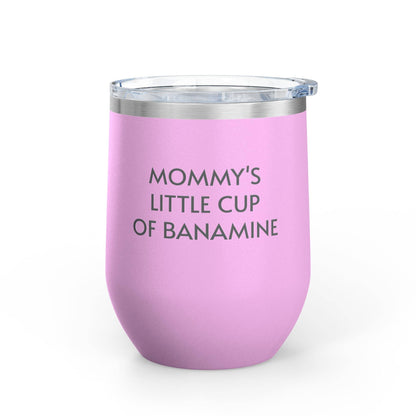 Wine Tumbler, 12oz - Mommy's Cup of Banamine  - Pastels: Light Blue / 12oz
