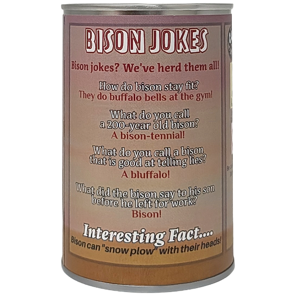 Liam the Canned Bison - Eco-Friendly Recycled Plush Gift: Regular Lid
