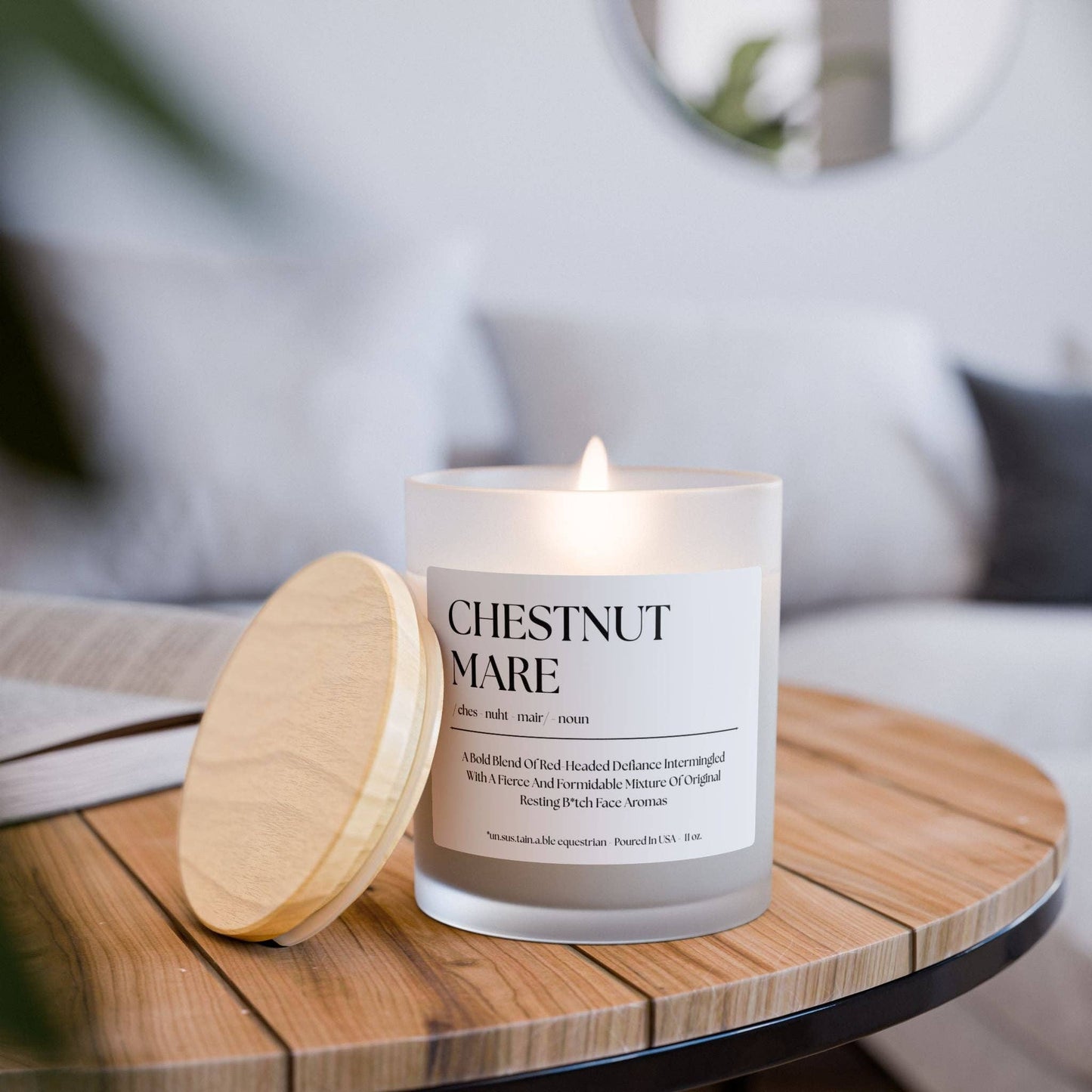 Frosted Glass Candle, 11oz - Chestnut Mare: Lavender / 11oz