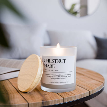 Frosted Glass Candle, 11oz - Chestnut Mare: Lavender / 11oz