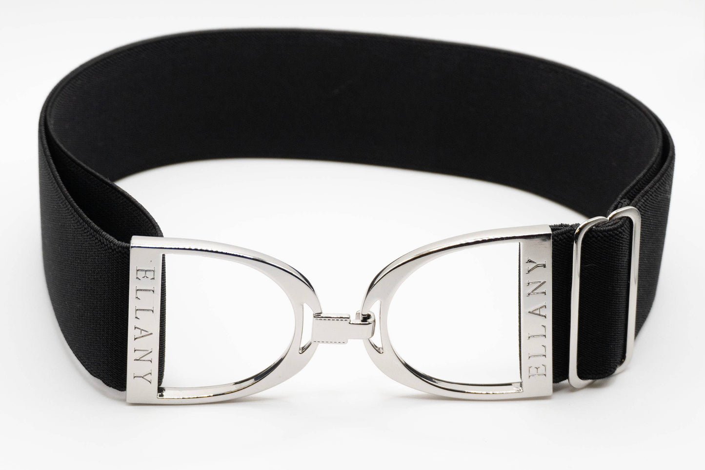 Houston Ellany Black - 2" Silver Stirrup Equestrian Elastic Belt