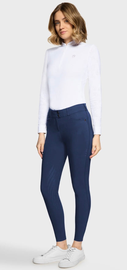 Samshield Ladies Breeches Delice  Crystal Ferna Knee Patch Breech  Sapphire Blue - SS26