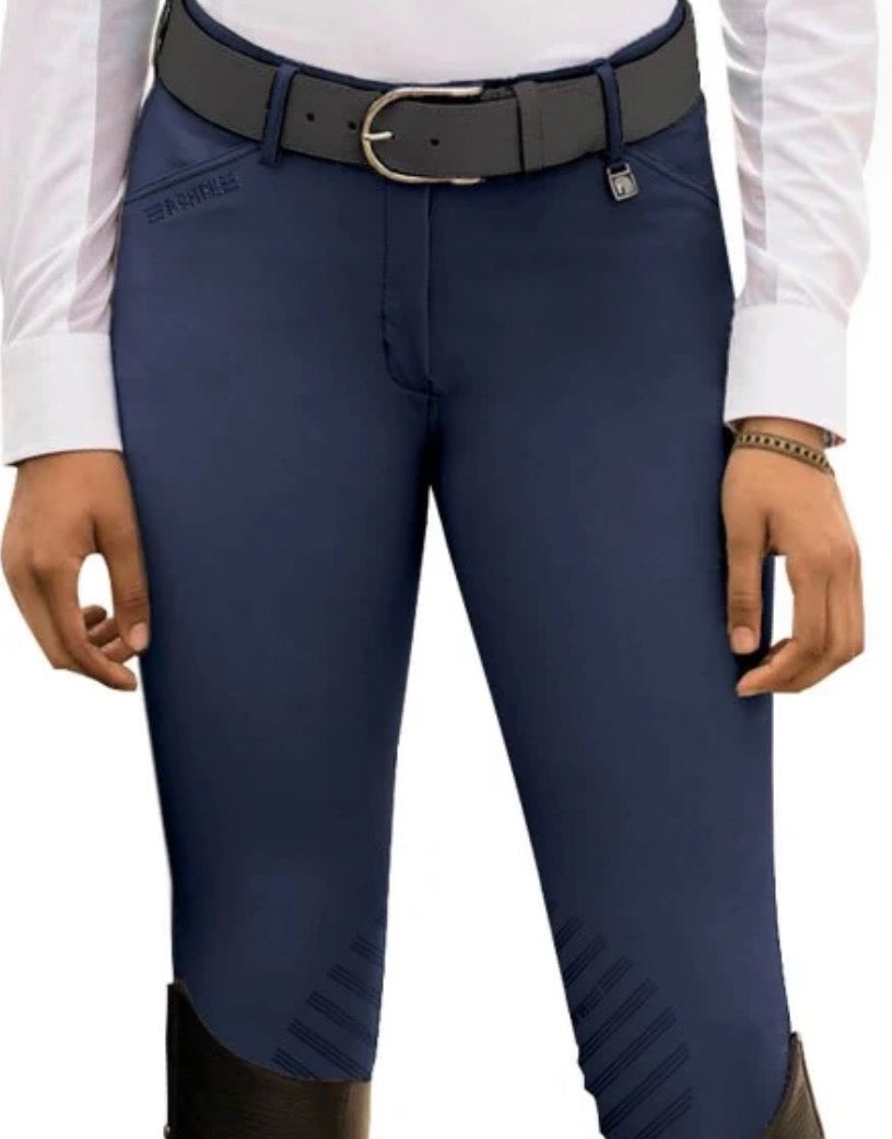 CLOSEOUT NWT Romfh Sarafina Knee Patch Breeches Silicone Mid Rise colors - Grey, Navy, Walnut