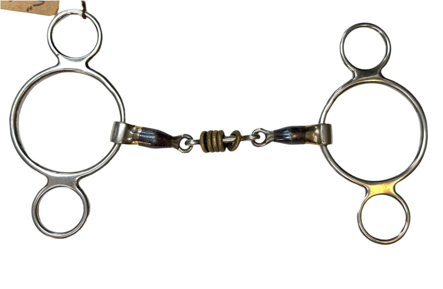 Bit Gag 2 Ring Colin Miles Blue with Brass Rollers