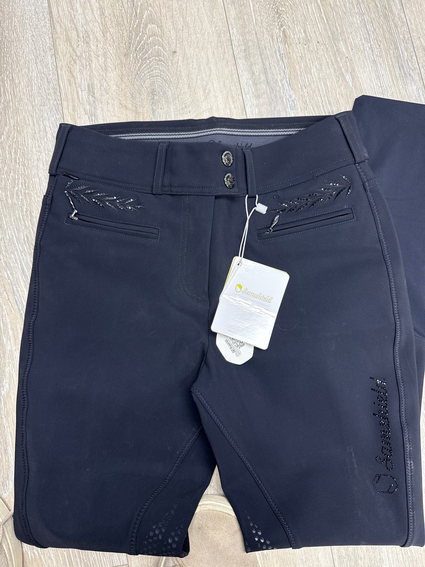 Samshield Ladies Capucine Premium Swarovski Crystal Knee Patch Breech Black SS26