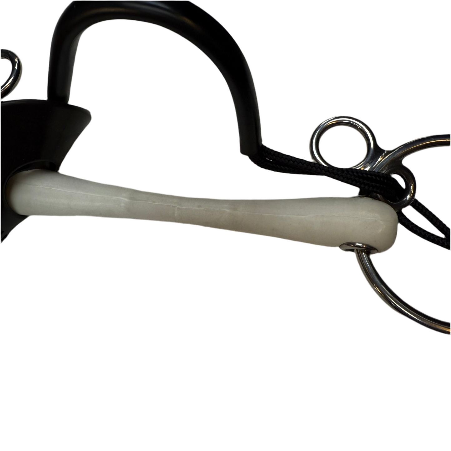 Bit Gag Loose Ring Cheek Rubber Snaffle with Built in Curb