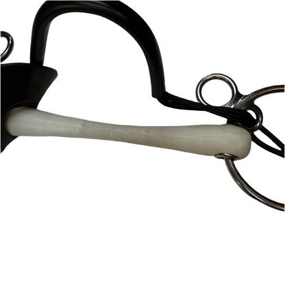Bit Gag Loose Ring Cheek Rubber Snaffle with Built in Curb