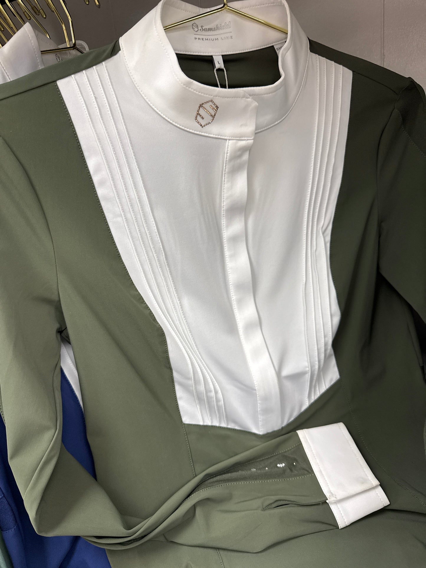 Samshield Ladies Show Shirt Hunter Friendly White Front - Long Sleeve - Georgoria Sophia Gregoria Sixtine - Black, White, Burgandy, Pistaccio , Agave, Kaki
