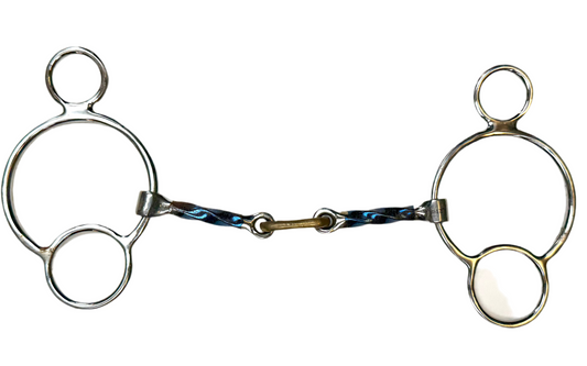 Bit Gag Nelson 1 1/2 Ring Slow Twist Dr. Bristol Copper  Avanti Italia Blue