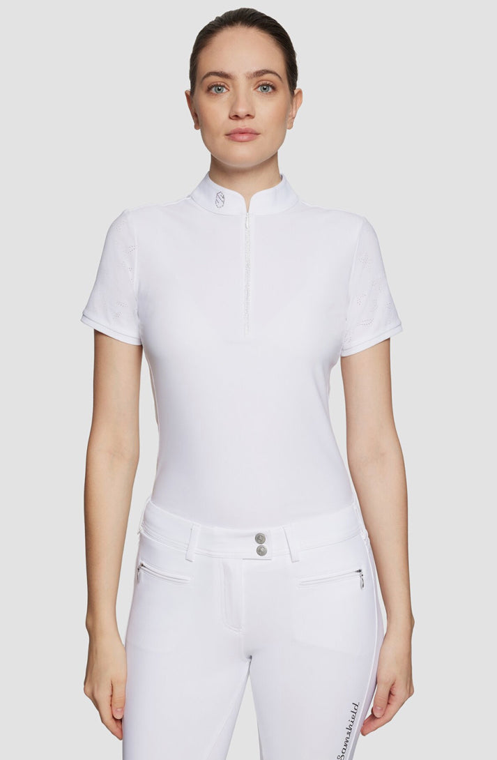Samshield Ladies Show Shirt Short Sleeve Aloise Air White Swarovski Crystal p25