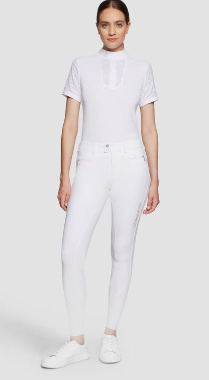 Samshield Ladies Adele Mid Rise White Breech with Swarovski Crystal Detail Knee Grip Replenishment SP013