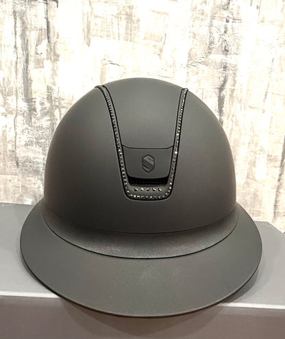Helmet Miss V2 Matt - Matt - 356 Swarovski Crystal - 5 Jet Hemitite Darkline - Blazon Matt - Samshield Custom 2.0 - MS356M5