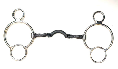 Bit Gag Nelson 1 1/2 Ring Slow Twist Low Port Hinge Avanti Italia Sweet Iron