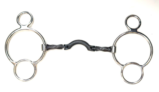 Bit Gag Nelson 1 1/2 Ring Slow Twist Low Port Hinge Avanti Italia Sweet Iron