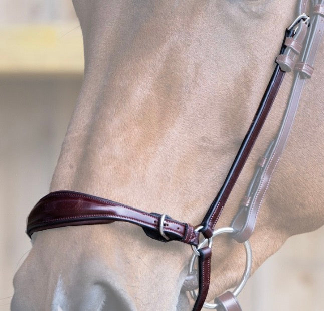 Bridle Drop Noseband Piece for Horse Bridle Italian Leather Jumpin
