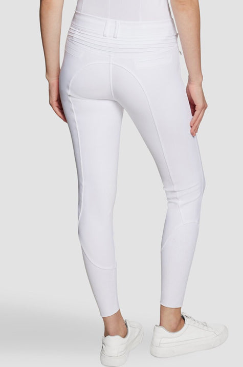 Samshield Ladies Chloe Embroidery Mid Rise Hunter Breech White , Green Bay