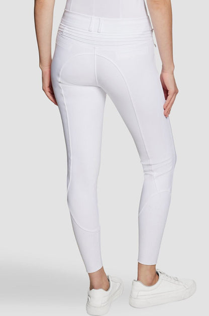 Samshield Ladies Chloe Embroidery Mid Rise Hunter Breech White , Green Bay