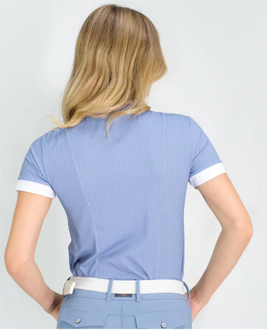 For Horses Daphne Steel Blue Bit Short Sleeve Bibb Show Shirt