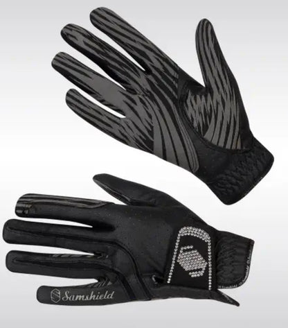 Samshield Riding Show V Skin Swarovski Jumper Riding Glove Black