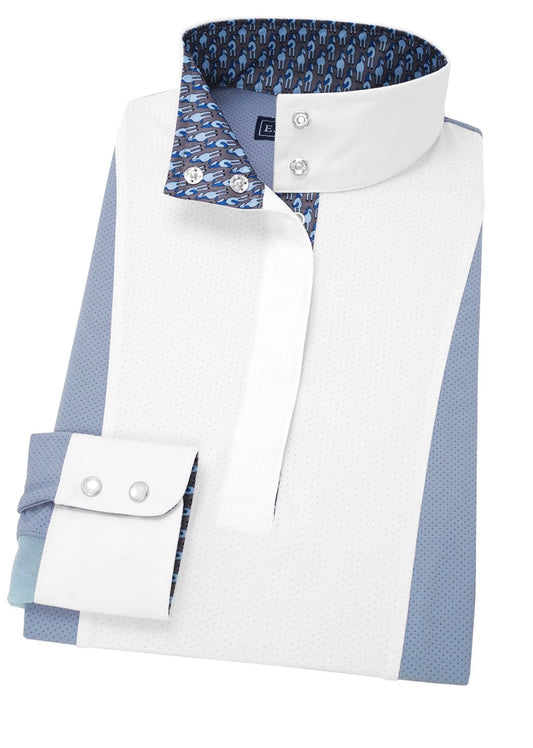 Essex Classics Ladies Luna Talent Yarn Long Sleeve Performance Show Shirt Blue Stirrup