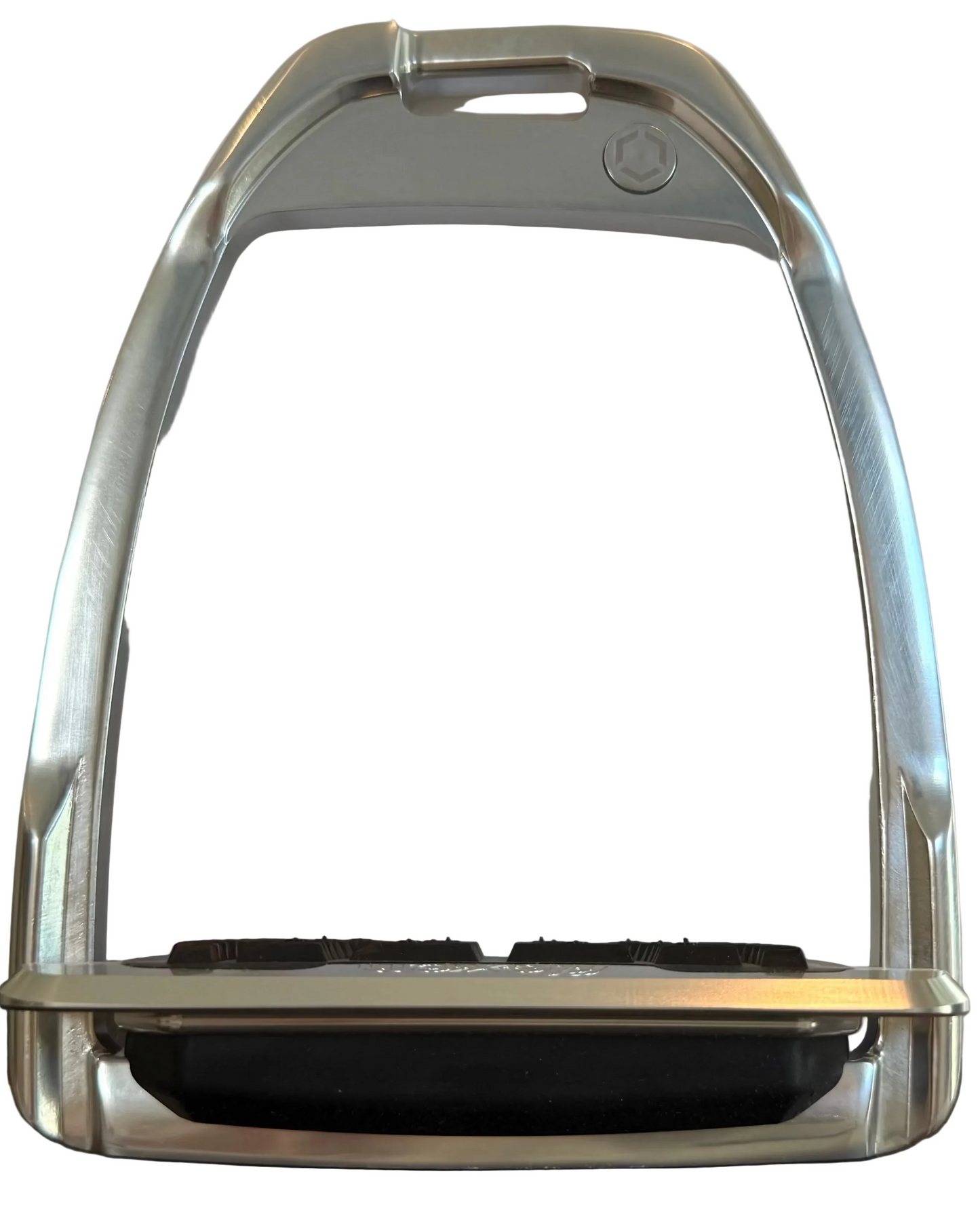 Flexon Stirrups - Chrome and Shock Absorbers - Incline Plain Foot - Hunter H Style Iron Stirrup