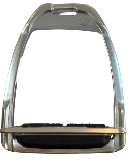 Flexon Stirrups - Chrome and Shock Absorbers - Incline Plain Foot - Hunter H Style Iron Stirrup