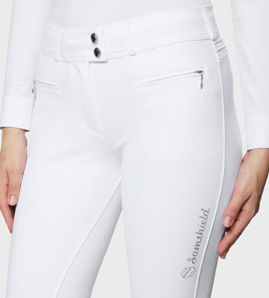 Samshield Ladies Chloe Metal Dots Mid Rise Breech WHITE