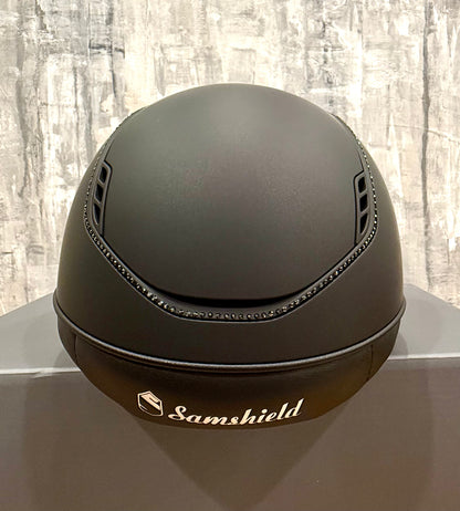 Helmet Miss V2 Matt - Matt - 356 Swarovski Crystal - 5 Jet Hemitite Darkline - Blazon Matt - Samshield Custom 2.0 - MS356M5