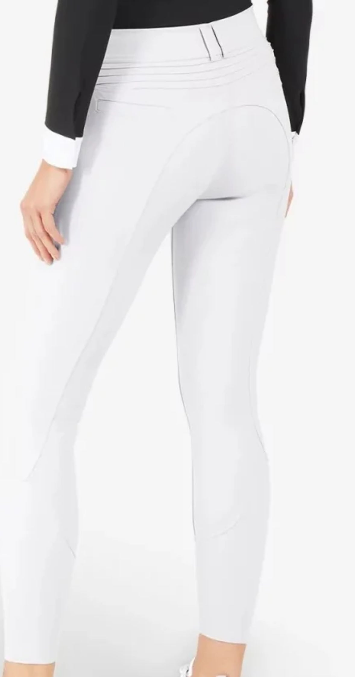 Samshield Ladies Chloe Embroidery Mid Rise Hunter Breech White , Green Bay
